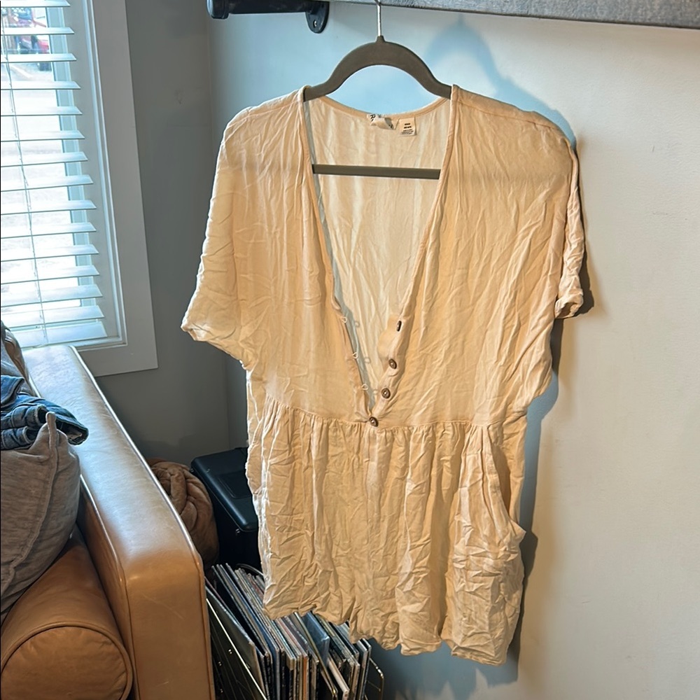 Roxy Women's Cream Button-Down Romper